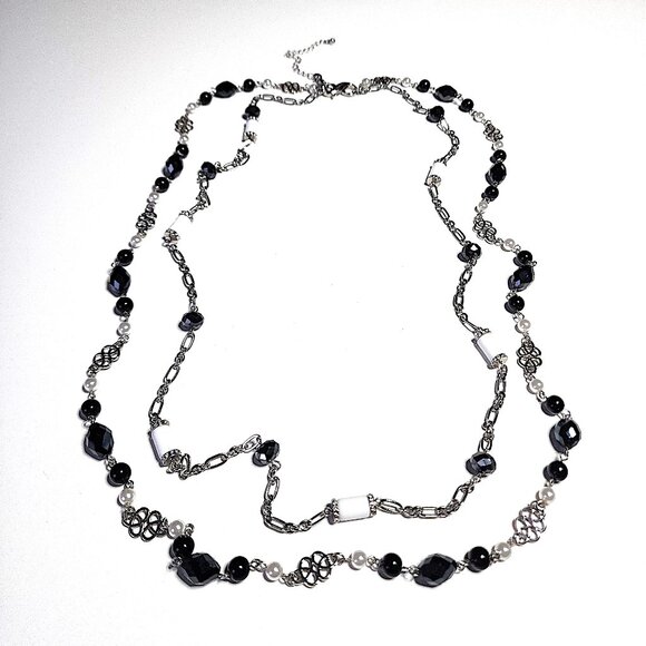 Lia Sophia black, white & silver My Girls necklace - please read carefully - Picture 1 of 8